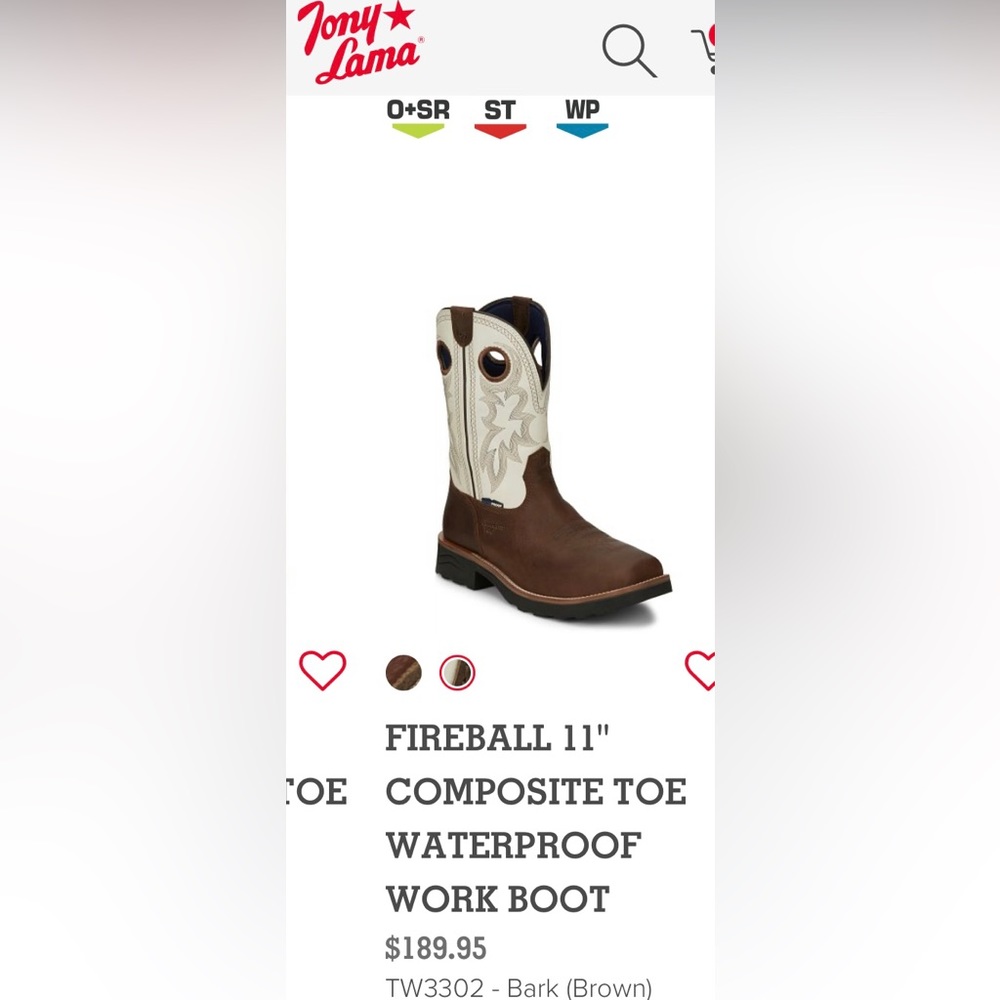 Tony Lama work boots size 13